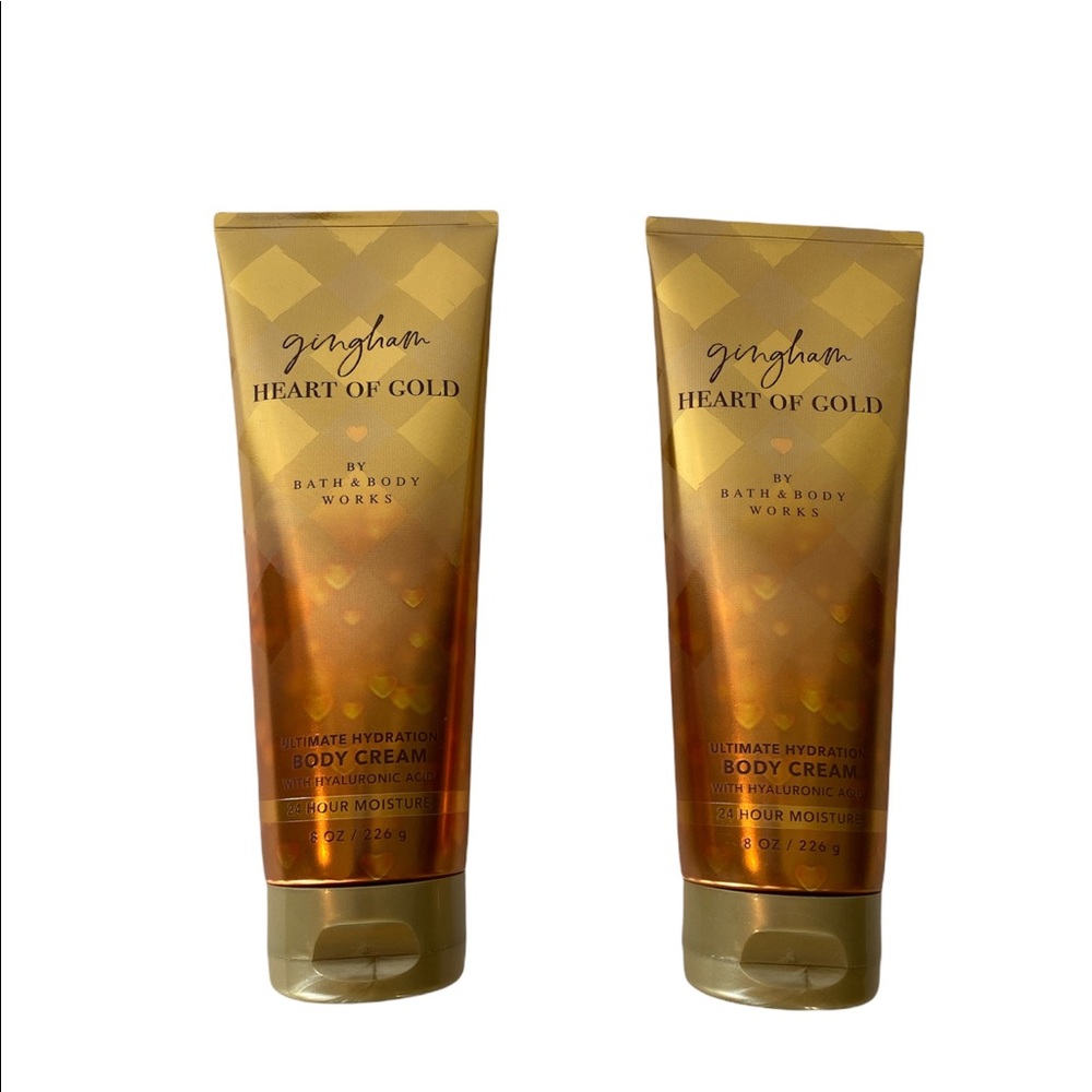 Bath & Body Works Gingham Heart of Gold (Apple,Vanilla) Ultra Shea Body Cream x2